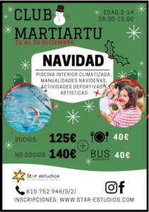 Campus de Navidad en el Club Martiartu del 26 al 30 de Diciembre