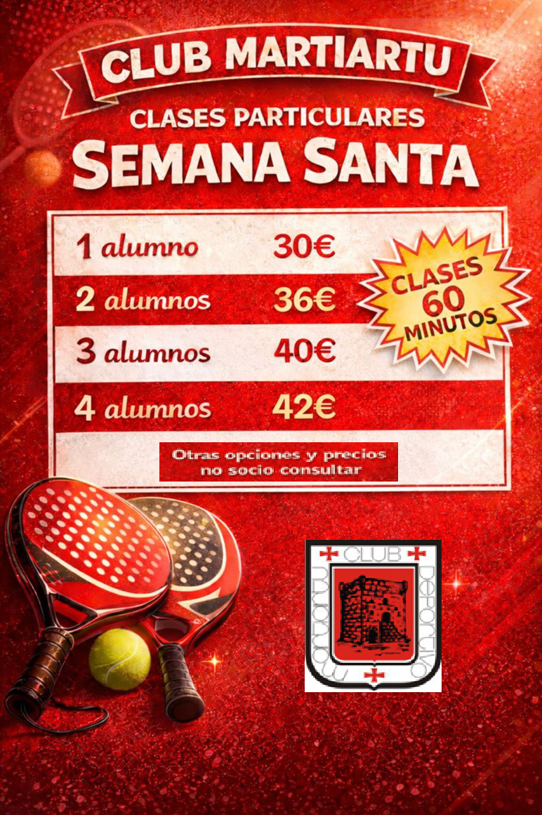 Padel clases particulares Semana Santa 2026